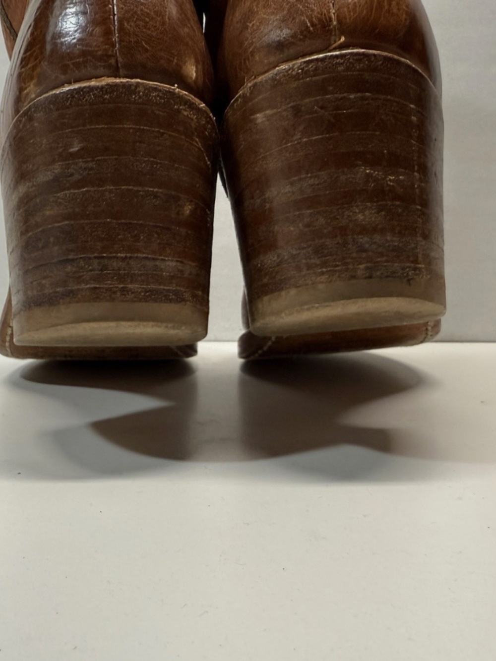 RARE! Vintage Frye Campus "Made In USA" Inside Zip Ankle Boots Saddle Leather - Picture 4 of 16